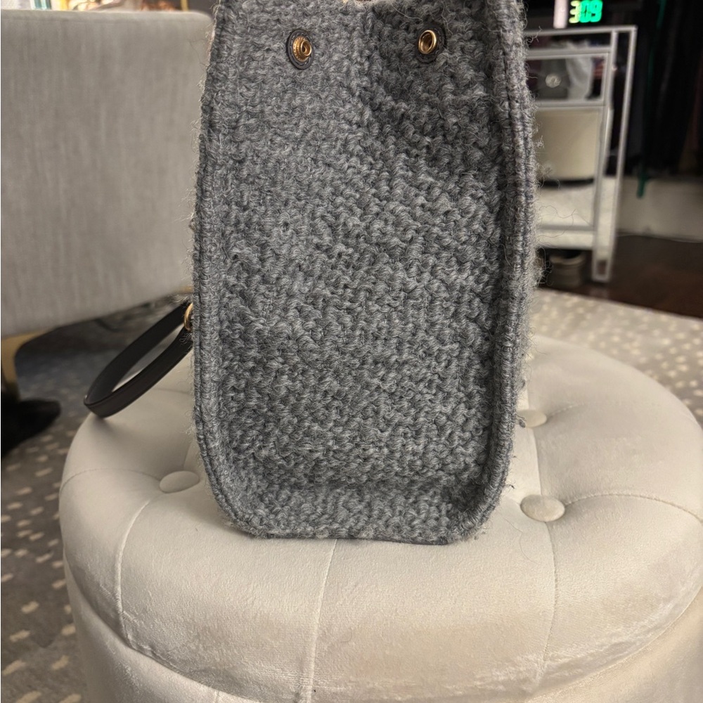 Tory Burch Ella Gray Boucle Tote Bag - Picture 5 of 10